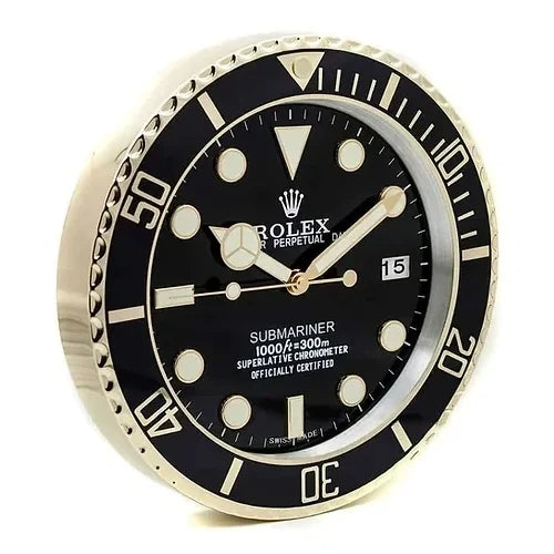 Submariner Style Wall Clock | Gold & Black