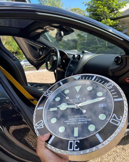 Submariner Style Wall Clock | Black & Sliver