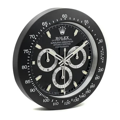Daytona Style Wall Clock | Black