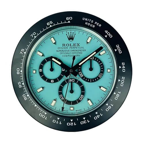 Daytona Style Wall Clock | Black & Blue