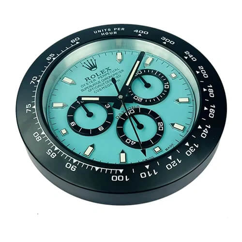 Daytona Style Wall Clock | Black & Blue