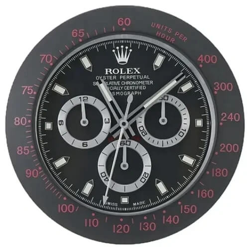 Daytona Style Wall Clock | Black & Red
