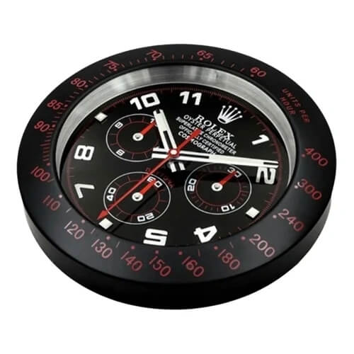 Daytona Style Wall Clock | Black & Red