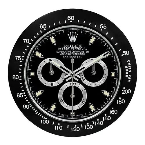 Daytona Style Wall Clock | Black