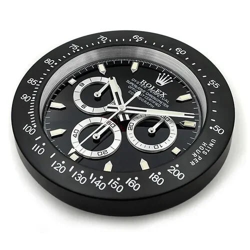 Daytona Style Wall Clock | Black