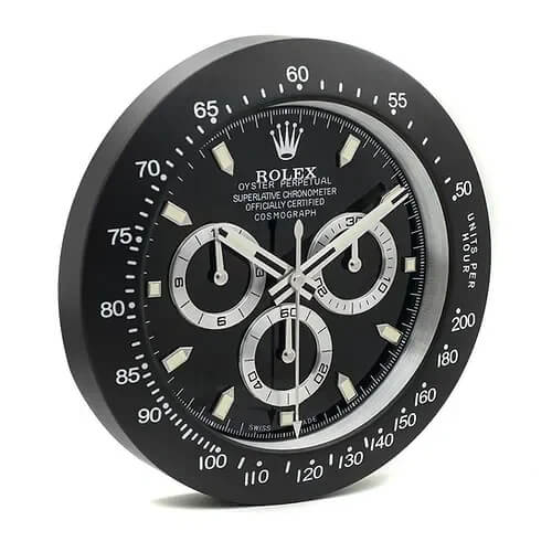 Daytona Style Wall Clock | Black