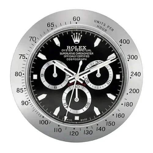 Daytona Style Wall Clock | Black & White