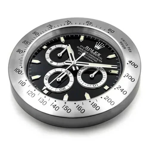 Daytona Style Wall Clock | Black & White