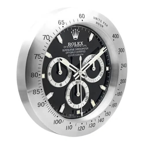 Daytona Style Wall Clock | Black & White