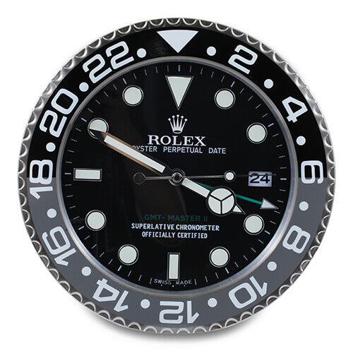 GMT Master II Style Wall Clock | Black & Grey