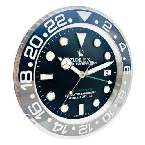 GMT Master II Style Wall Clock | Black & Grey