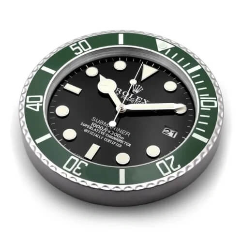 Submariner Style Wall Clock | Green & Black