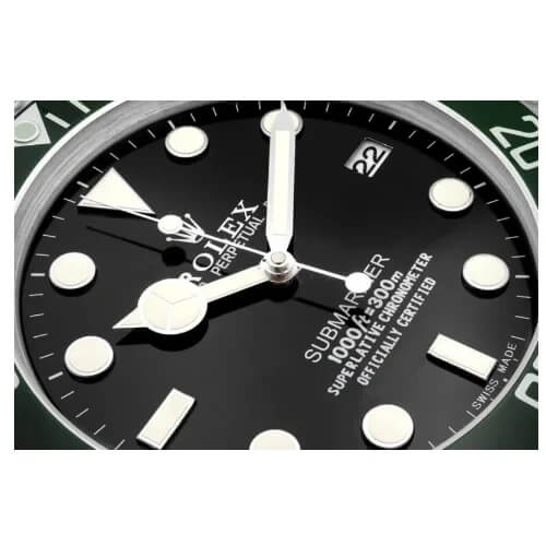 Submariner Style Wall Clock | Green & Black