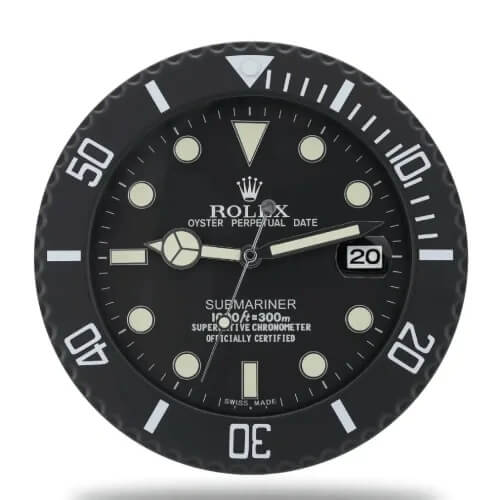 Submariner Style Wall Clock | Black