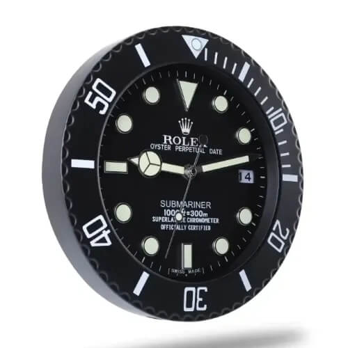 Submariner Style Wall Clock | Black