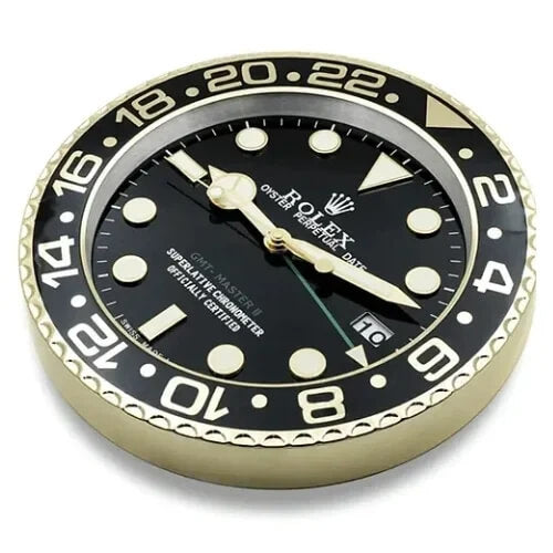 GMT Master II Style Wall Clock | Black & Gold