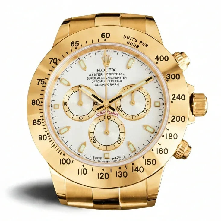 Daytona XXL Gold & White Wall Clock