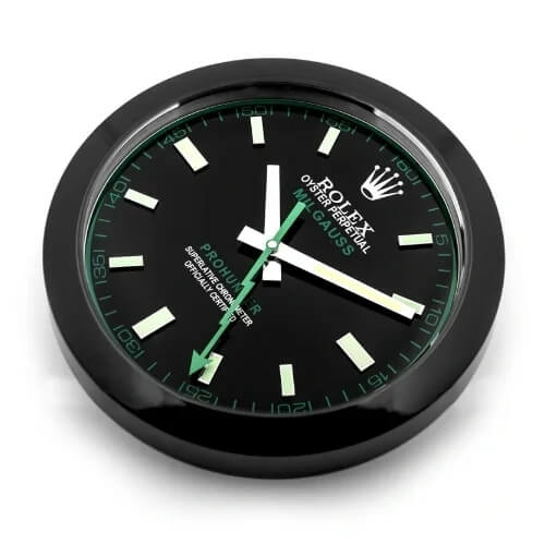 Milgauss Style Wall Clock | Black & Black Green