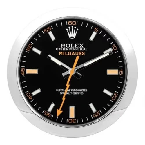 Milgauss Style Wall Clock | Sliver & Black