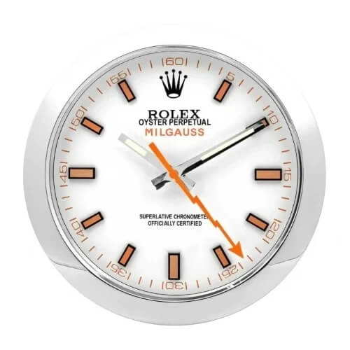 Milgauss Style Wall Clock | Sliver & White