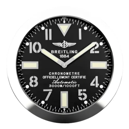 Breitling Inspired Military Style Luxury Wall Clock