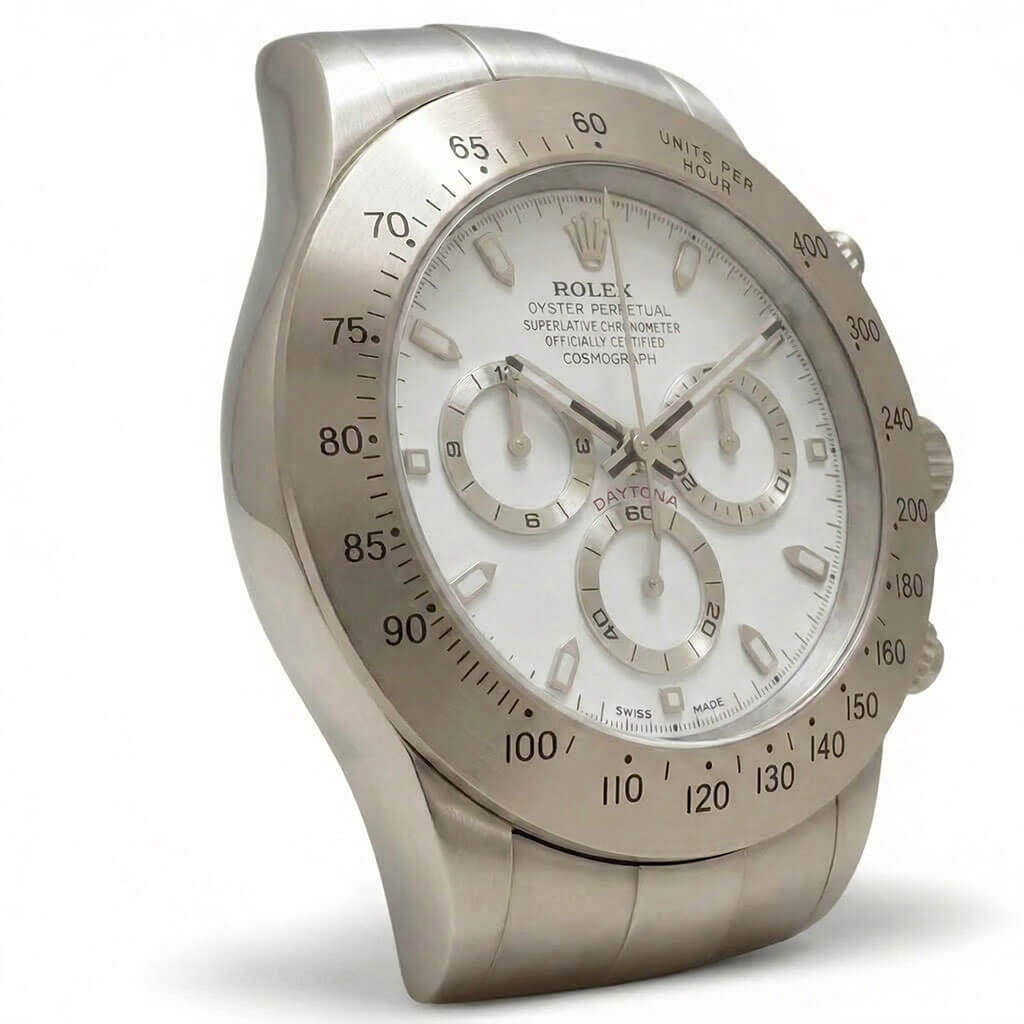 Daytona XXL Silver & White Wall Clock