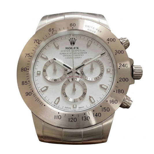 Daytona XXL Silver & White Wall Clock