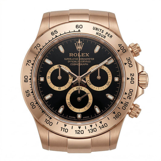 Daytona XXL Rose Gold & Black Wall Clock