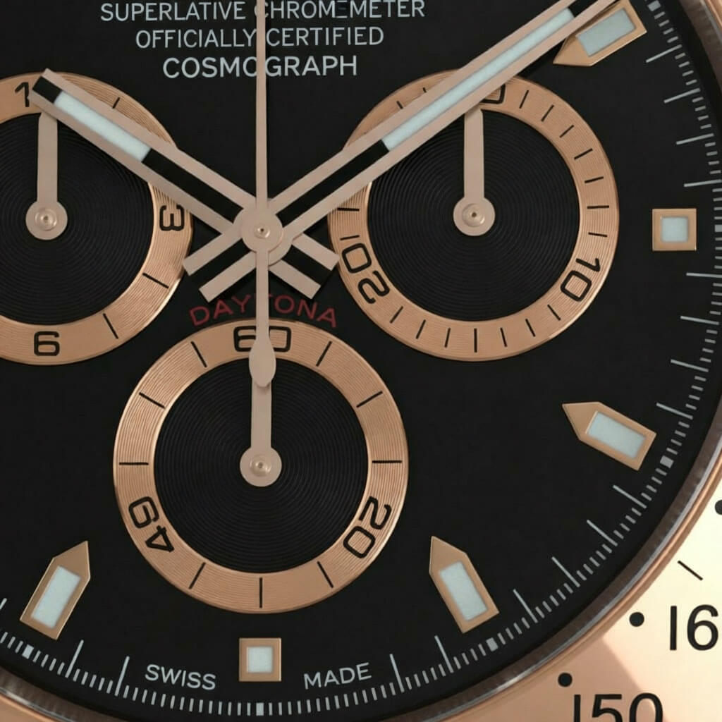 Daytona XXL Rose Gold & Black Wall Clock