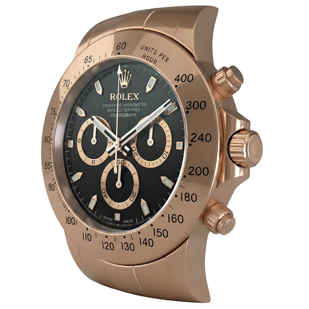 Daytona XXL Rose Gold & Black Wall Clock