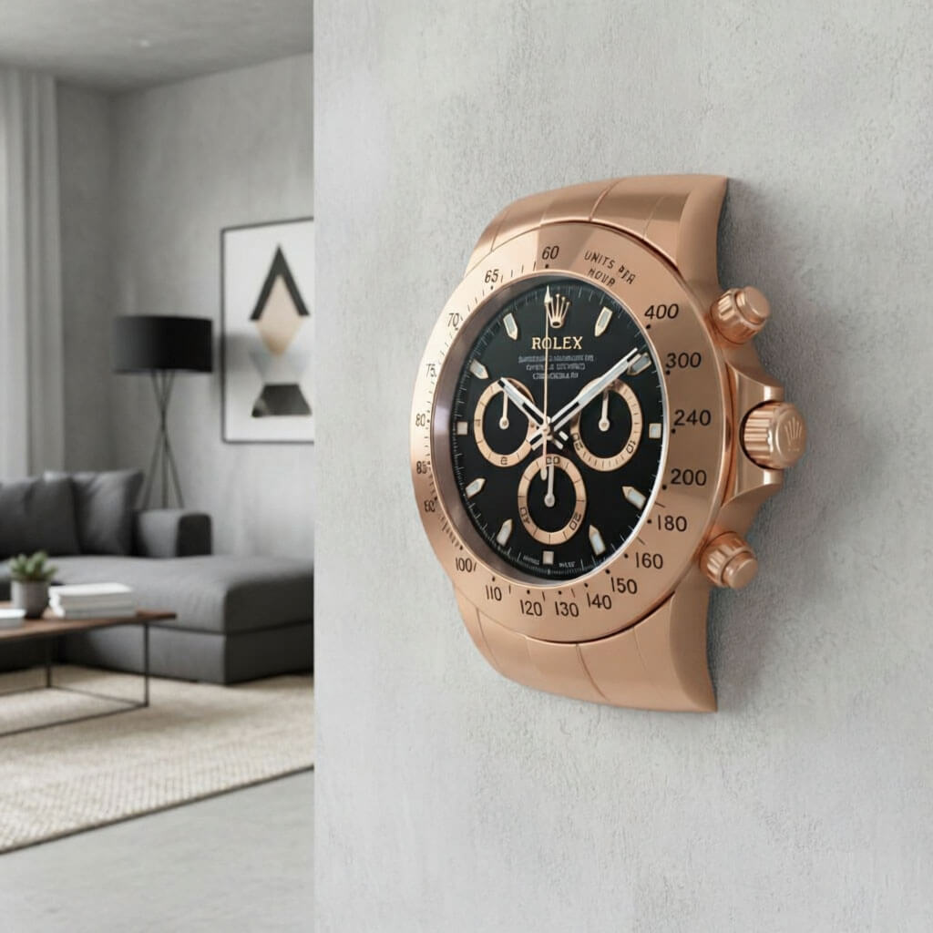Daytona XXL Rose Gold & Black Wall Clock