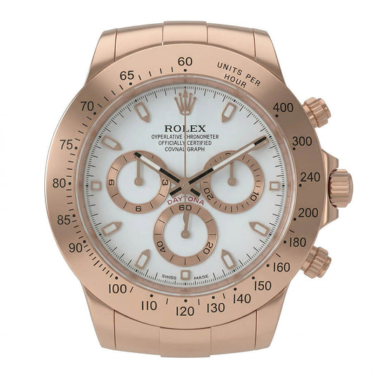 Daytona XXL Rose Gold & White Wall Clock