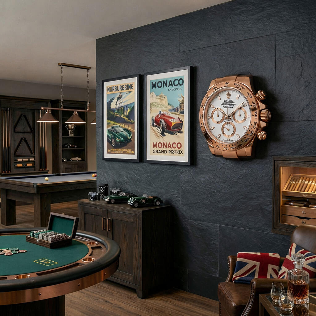 Daytona XXL Rose Gold & White Wall Clock