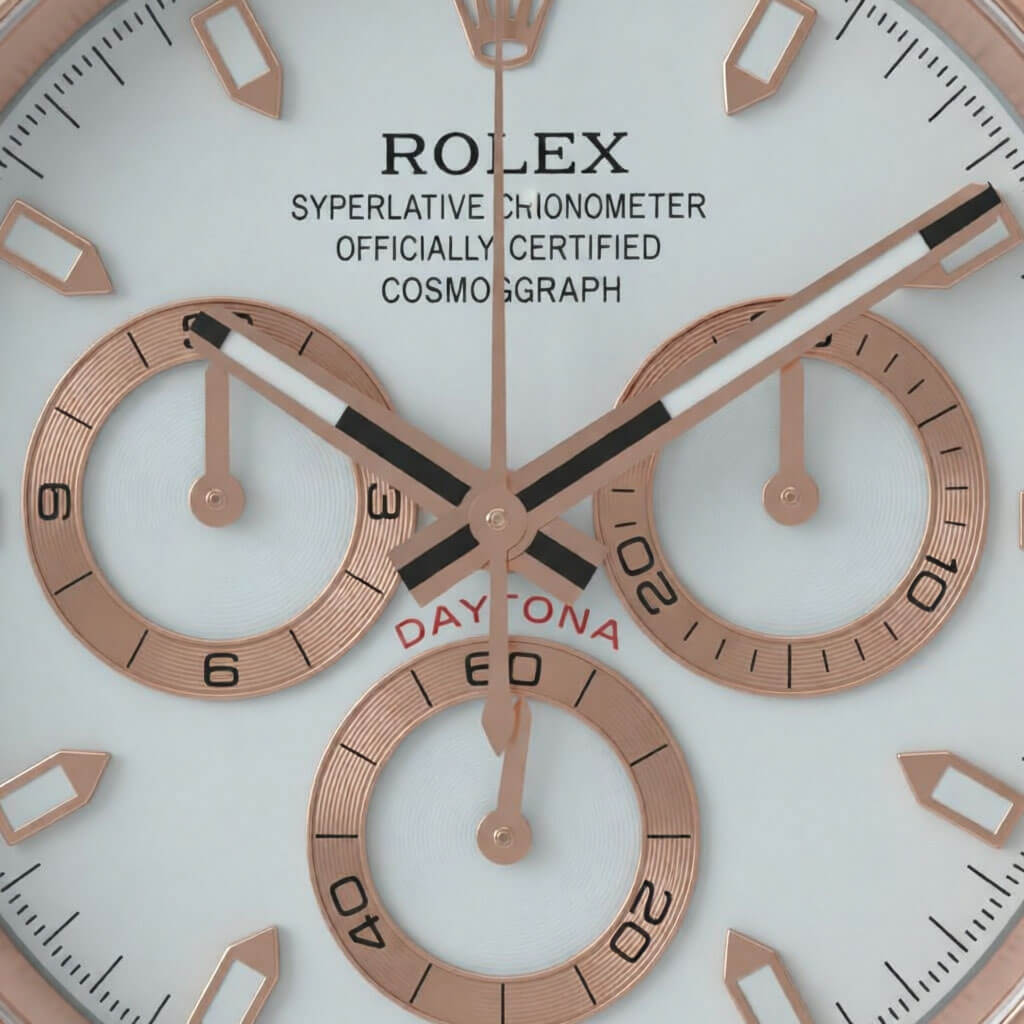 Daytona XXL Rose Gold & White Wall Clock