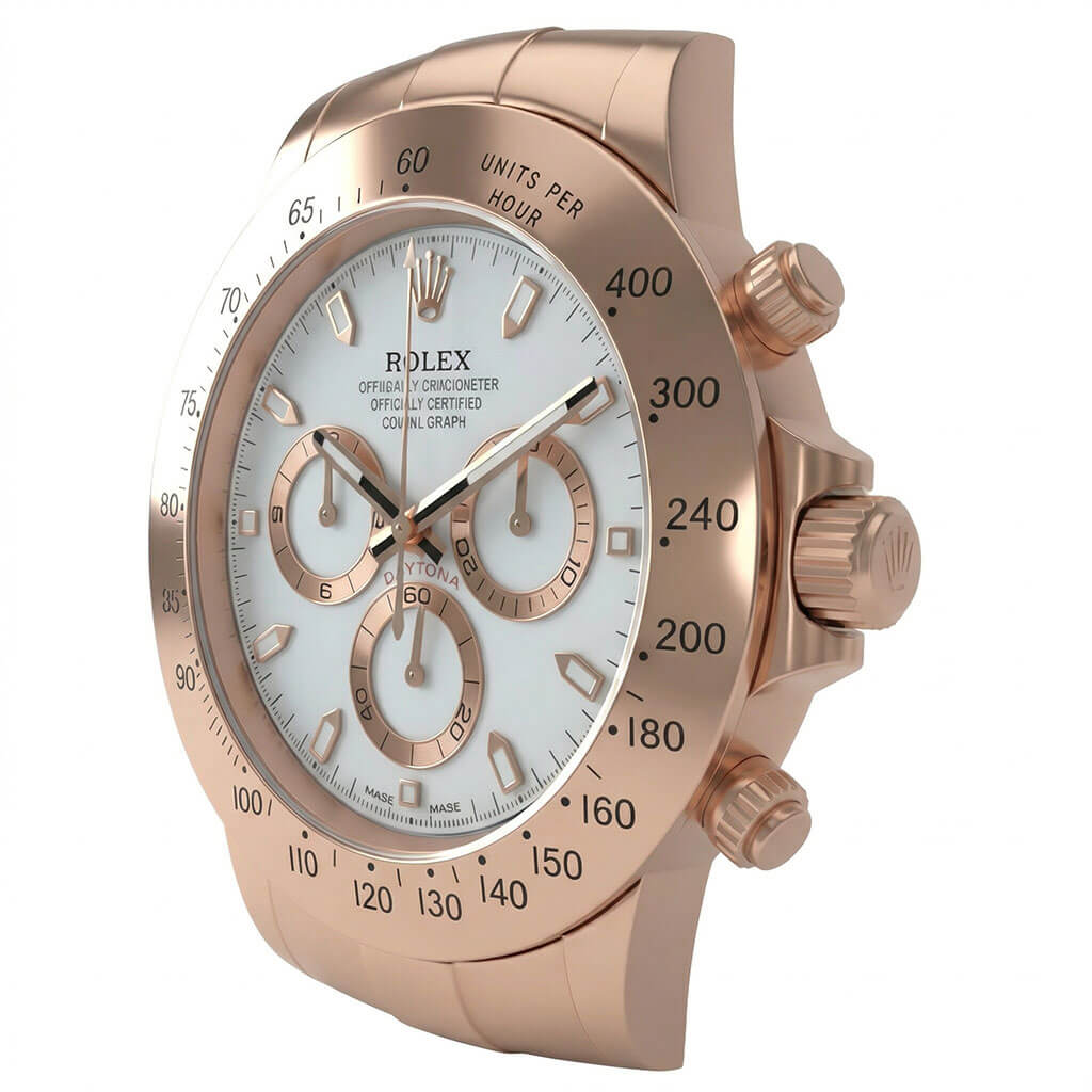 Daytona XXL Rose Gold & White Wall Clock