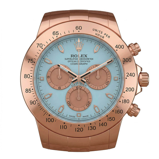 Daytona XXL Rose Gold & Ice Blue Wall Clock