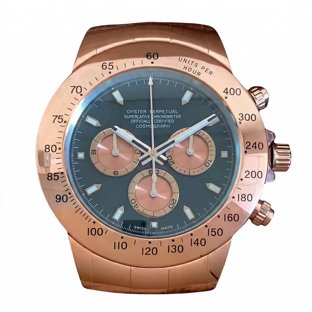 Daytona XXL Rose Gold & Deep Blue Wall Clock