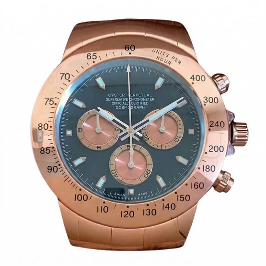 Daytona XXL Rose Gold & Deep Blue Wall Clock