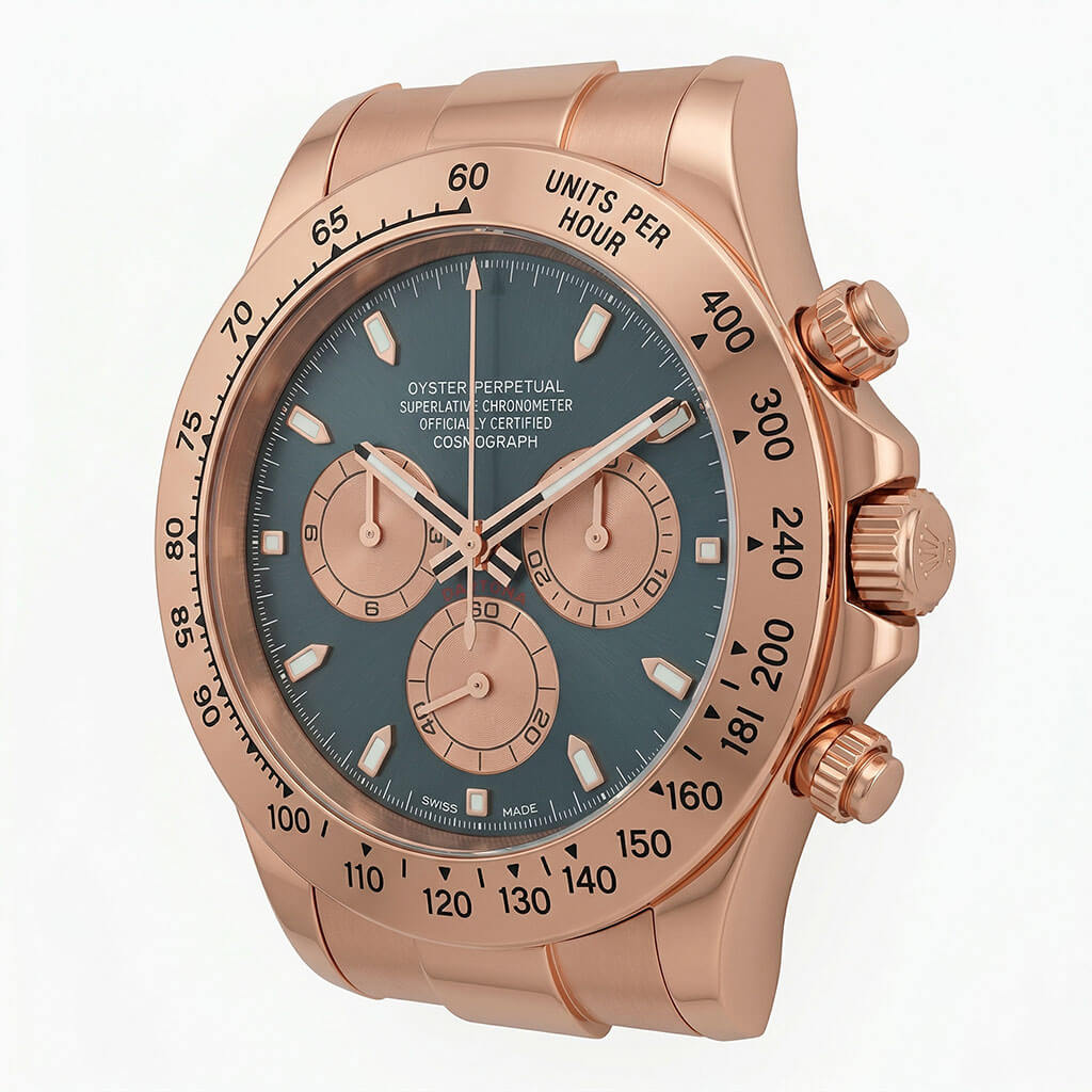 Daytona XXL Rose Gold & Deep Blue Wall Clock