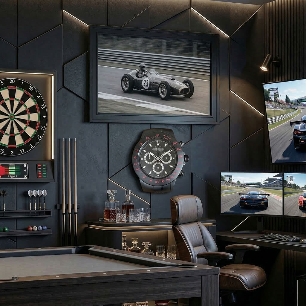 Daytona XXL Black & Red Wall Clock