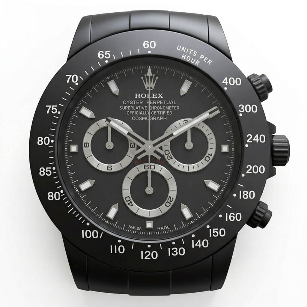 Daytona XXL Black & Silver Wall Clock