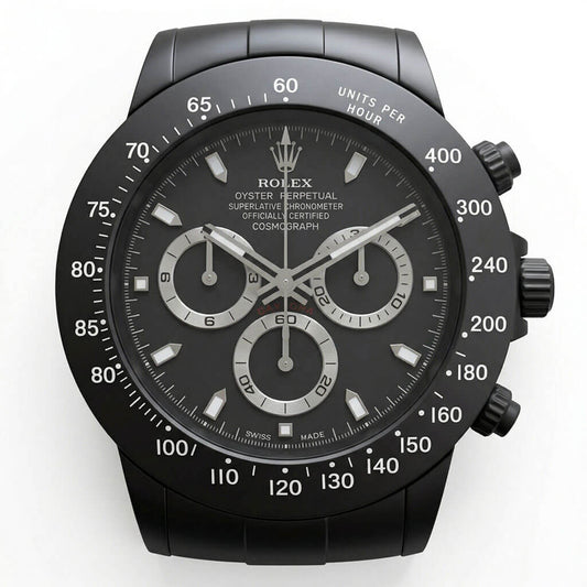 Daytona XXL Black & Silver Wall Clock
