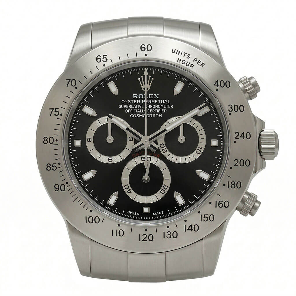 Daytona XXL Silver & Black Wall Clock