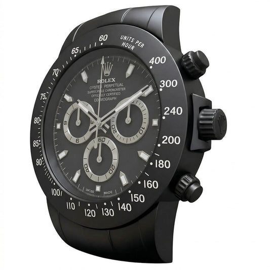 Daytona XXL Black & Silver Wall Clock