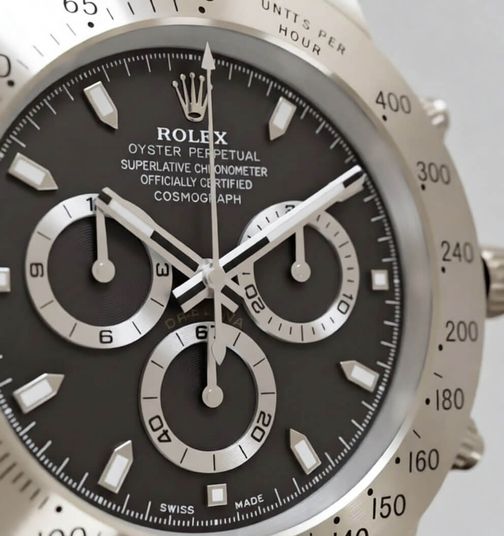 Daytona XXL Silver & Black Wall Clock