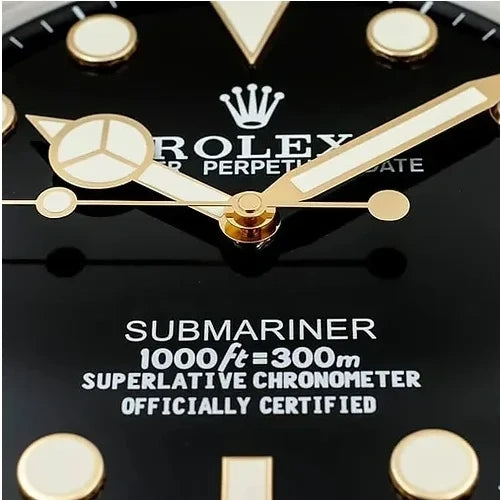Submariner Style Wall Clock | Gold & Black