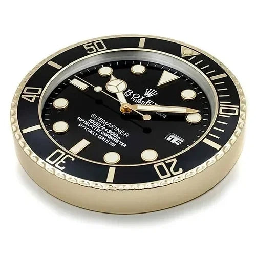 Submariner Style Wall Clock | Gold & Black