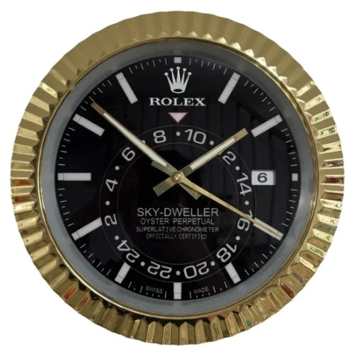 Sky Dweller Style Wall Clock | Gold & Black
