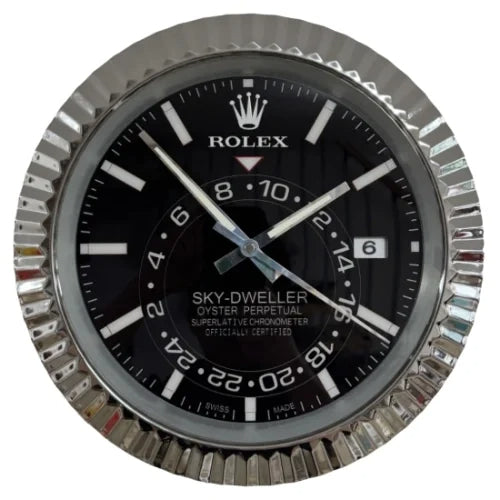 Sky Dweller Style Wall Clock | Sliver & Black