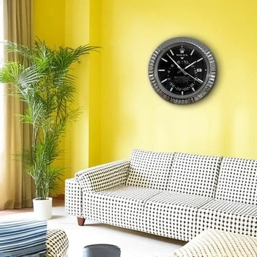 Sky Dweller Style Wall Clock | Sliver & Black